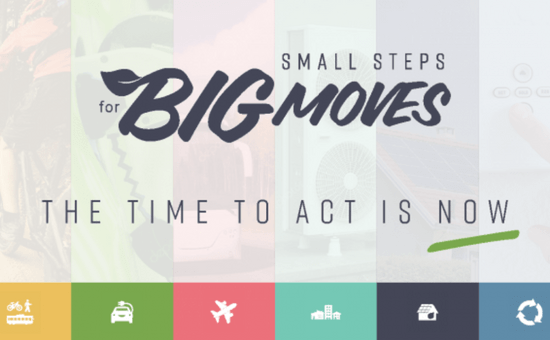 An infographic, "Small Steps for big moves, the time to act is now"