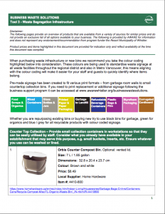 Waste Infrastructure Options (Tool 3)
